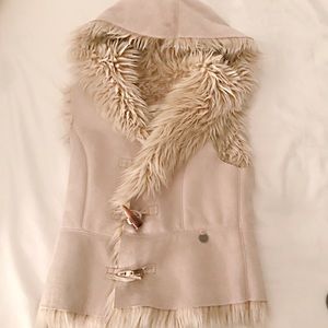 Faux suede and fur vest